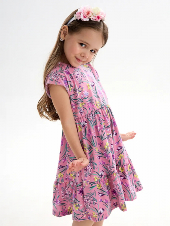 Детское платье "Ласточка" / Ирисы на розовом