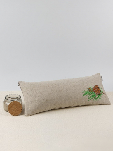 Подушка-валик "Кедровая магия" с кедровой стружкой