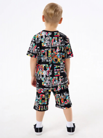 Детская пижама с шортами "Сорванец" / Город на черном