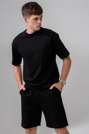 Мужской костюм с шортами 14486 / черный