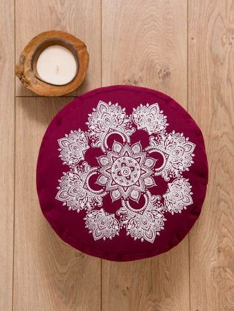 Болстер для йоги круглый "релакс" / бордо