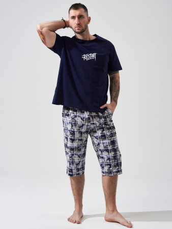 Мужской комплект "Рестарт" (бриджи) 2449-К / Синий