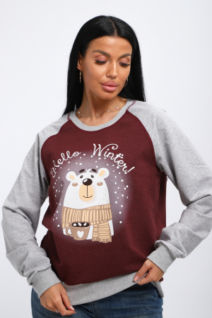 Женский лонгслив Гамми / Бордовый