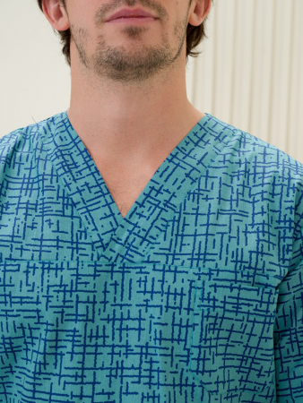 Рубашка медицинская мужская М-286-13368 Поплин