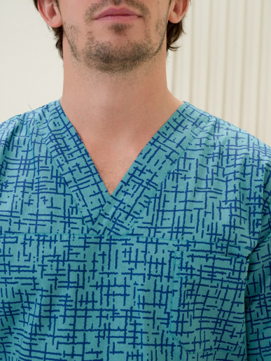 Рубашка медицинская мужская М-286-13368 Поплин