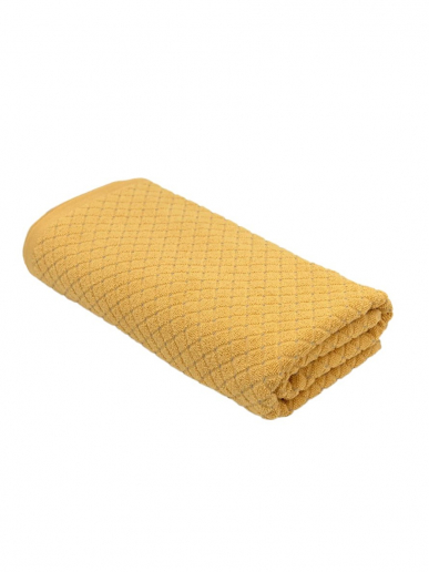 Махровое полотенце УЗБ Аргайл м7737_06 L / Желтый