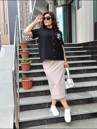 Женская юбка двухнитка / Сухая роза