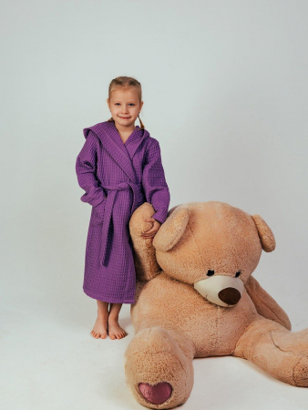 Детский вафельный халат "Комфорт" / сиреневый