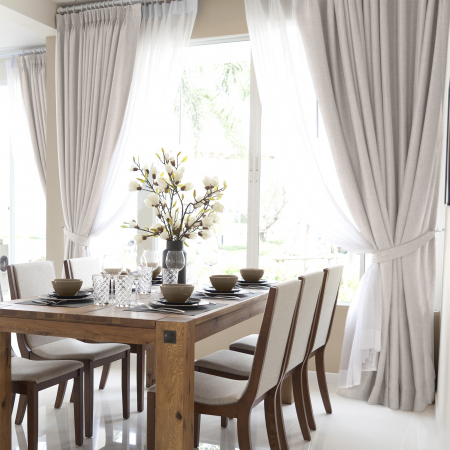 Комплект штор "Волшебная Ночь" Рогожка / Экрю