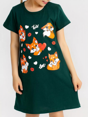 Детская сорочка "Мультяшки" / Изумрудный арт. дк230и