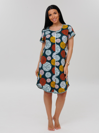 Женский халат Х-154(К) / Петроль (круги)