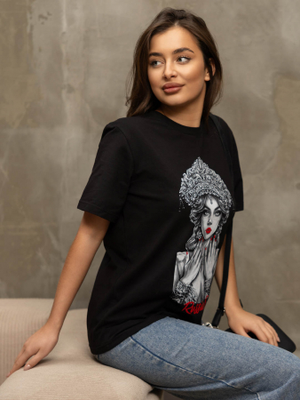 Женская футболка мод.2157/1 / Черный