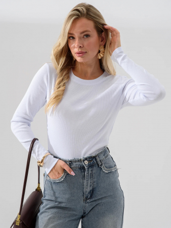 Женский лонгслив "Кашкорсе" 2382-Каш / Белый