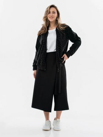 Женский джемпер-бомбер на молнии / Черный