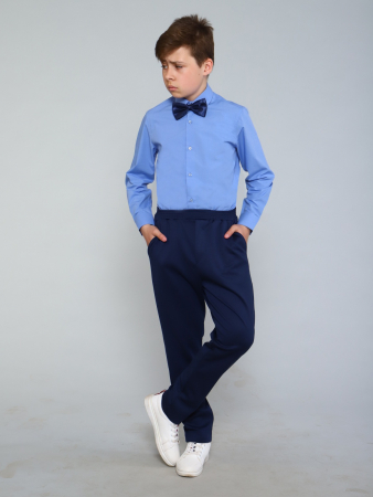 Детская рубашка "Школьник" / Светло-синий