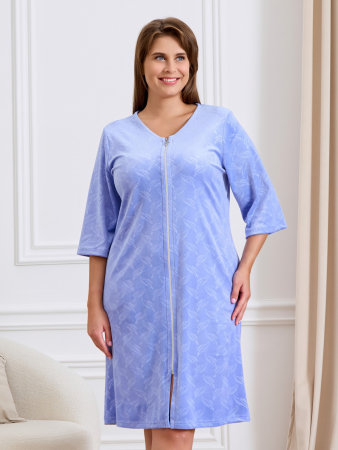 Халат женский Бархат / пыльно-голубой