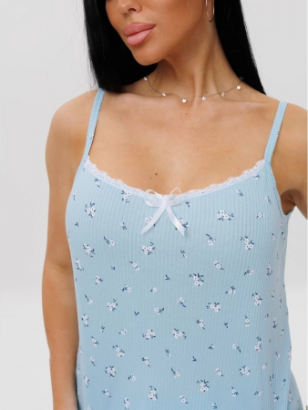 Женская пижама П-96(Каш) / Голубой (мелкие цветы)