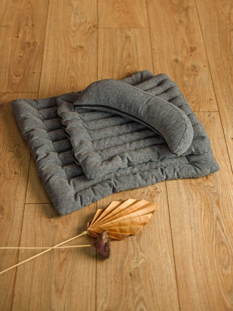 Набор подушек для йоги "Эко+полумесяц" / серый