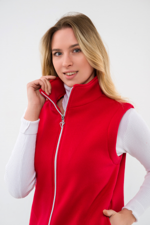 Жилет женский из футера / Красный