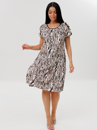 Женское платье Пл-82(К) / Бежевый (зебра)