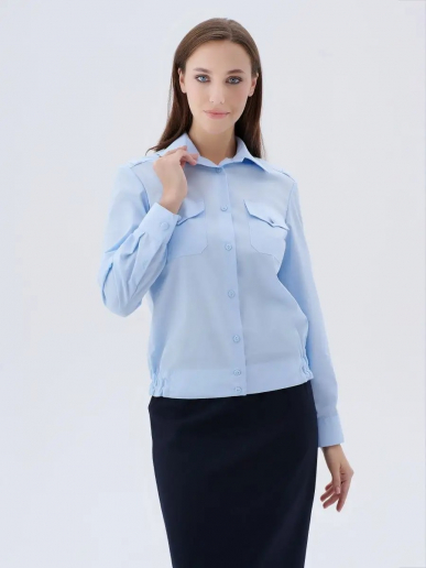 Женская рубашка форменная Полиция (длинный рукав) / Светло-голубой