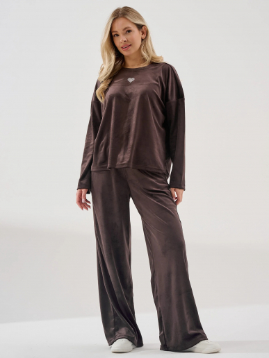 Женский костюм "Бархат" 2406-В / Шоколадный