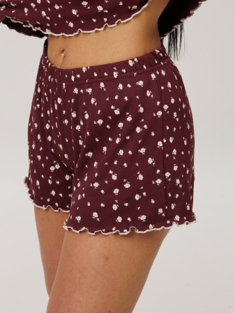 Женская пижама П-96(Л) / Бордовый (цветы)