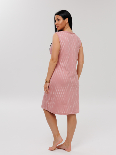 Женская сорочка для беременных Сор-80 (К) / Пыльная роза (горох)