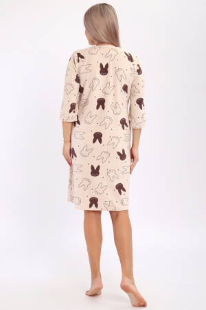 Женский халат 513 / Зайцы, песочный