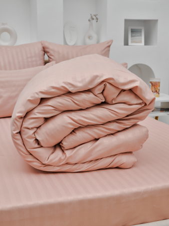 Пододеяльник микрофибра страйп / Пудра