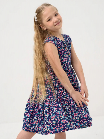 Детское платье "Славянка" / Темно-синий