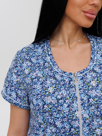 Женский халат Х-95(К) / Синий (мелкие цветы)