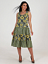 Женский сарафан 3 ЯРУСА СК-761 / Подсолнух на полосе хаки