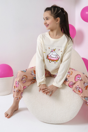 Пижама для девочки Единопончик-1 / молочный