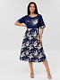 Женское платье Пл-167(К) / Темно-синий (белые цветы)