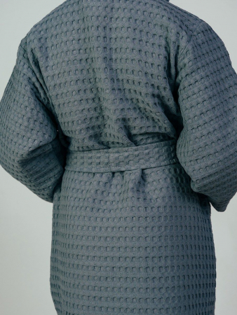 Детский вафельный халат "Комфорт" / серый