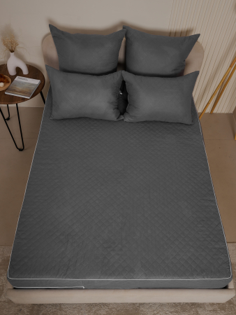 Чехол на матрац стеганный / Темно-серый