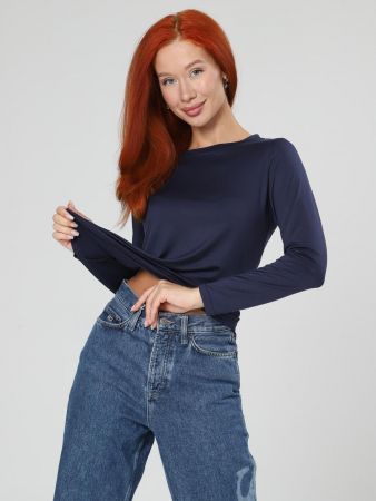 Женский лонгслив Энкар / темно-синий