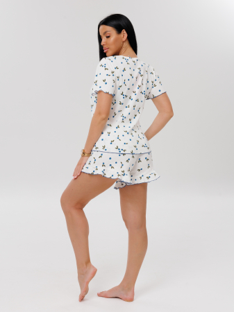 Женская пижама П-97(Каш) / Молочный (черника)