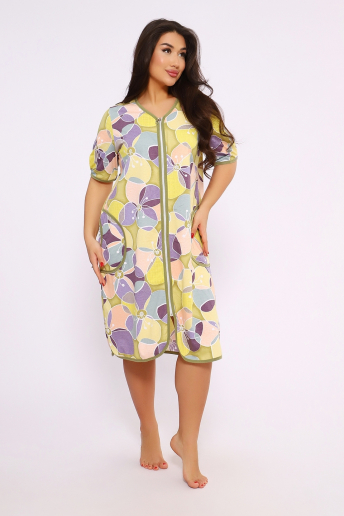 Женский халат Цветы 520 / Фисташковый