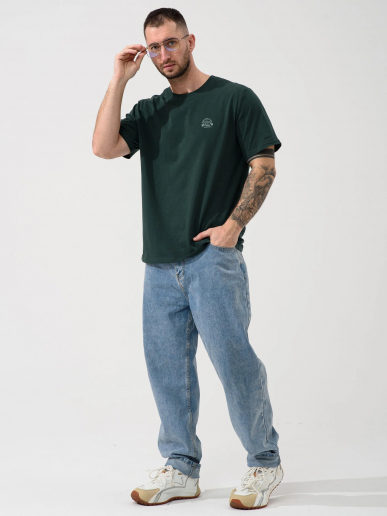 Мужская футболка "Горы зовут" 2438-К / Зеленый