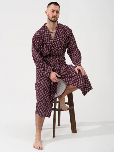 Мужской халат "Люкс" 2441-К / Бордовый