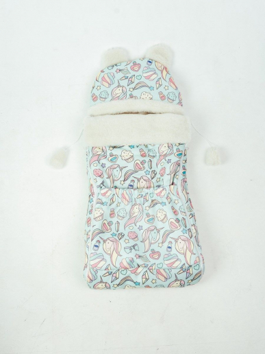 Детский конверт меховой на выписку / Единороги