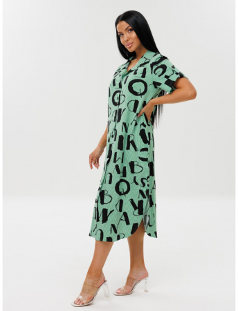 Женский халат Х-105(К) / Зеленый (буквы)