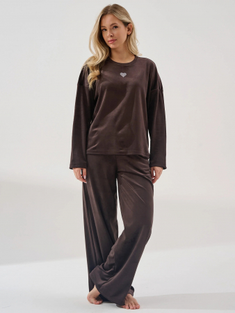 Женский костюм "Бархат" 2406-В / Шоколадный