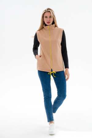 Жилет женский из футера / Капучино макси