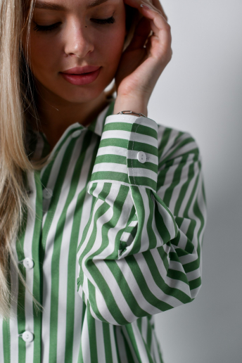 Женская блузка (рубашка) Тропический рай-2 / Зеленая