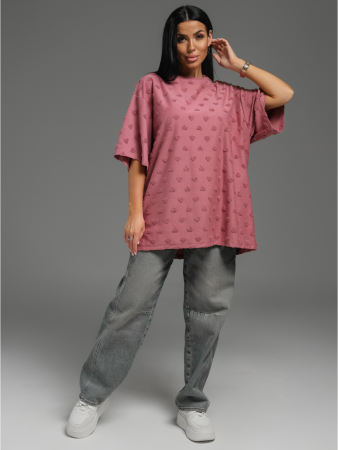 Женская футболка Ирбис / Махра, сухая роза сердечки