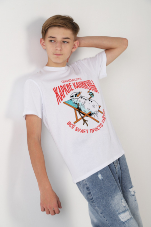 Детская футболка для мальчика Карнавал-2 / молочный