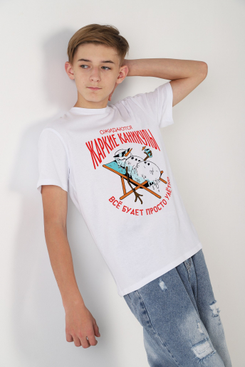 Детская футболка для мальчика Карнавал-2 / молочный